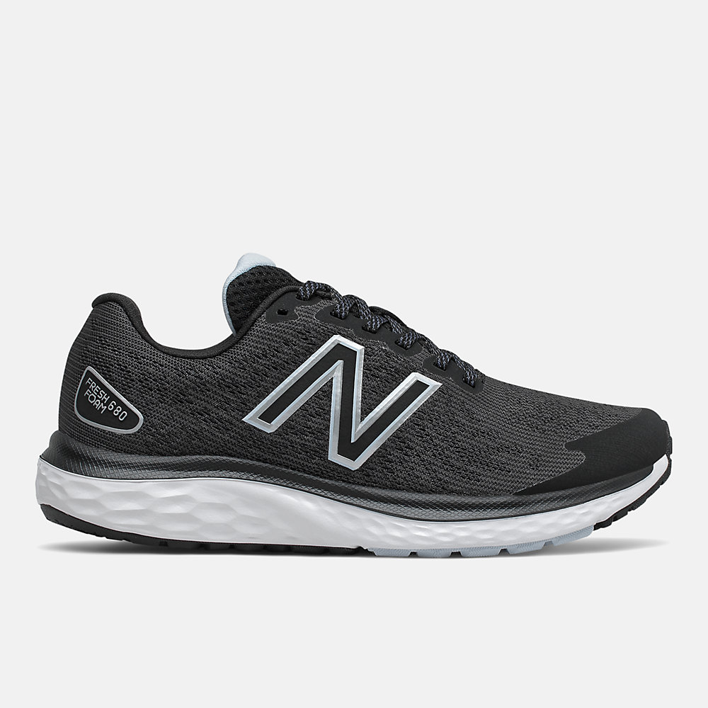 New Balance Fresh Foam 680v7 Shoes Black with White and Uv Glo